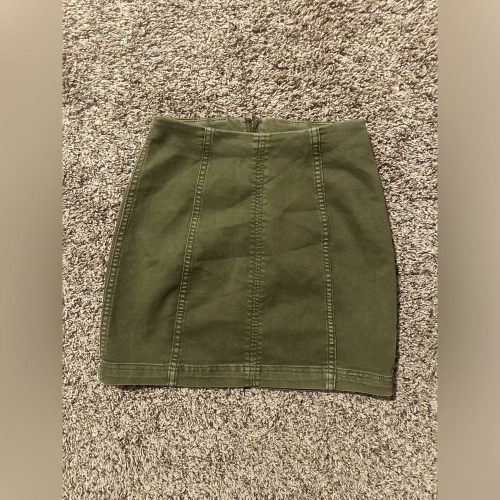 Free People size 2 olive denim mini skirt
